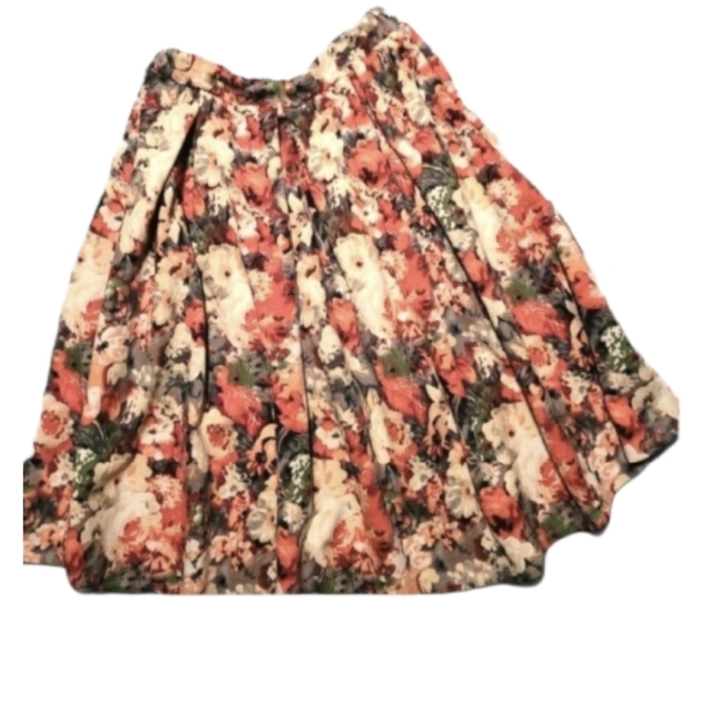 Floral Print Long Circle Skirt Easter